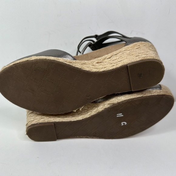 VIONIC Calipso Espadrille Wedge Sandals Women Sz 8 Pewter Metallic Orthotic Shoe - Picture 11 of 12